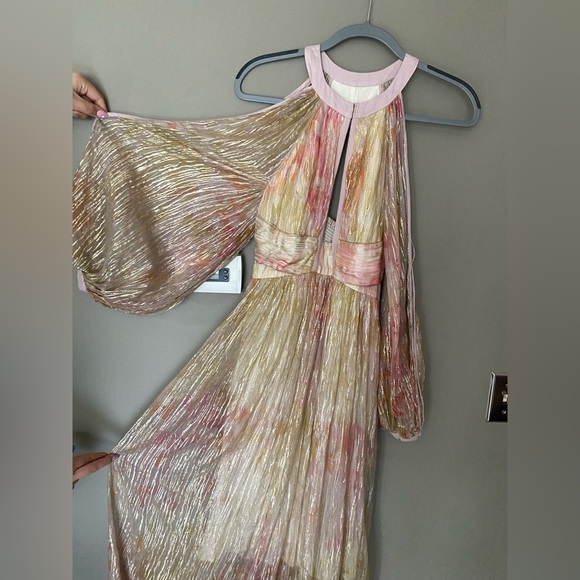 BL^NK LONDON Elegant Formal Multicolor Metallic Maxi Dress Size Small - Picture 2 of 10